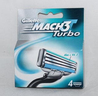 Gillette Mach3 Turbo Refill Blades - 4 refill blades