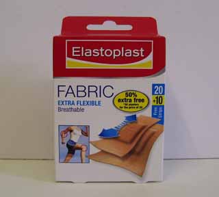 Elastoplast fabric strips extra flexible - 24 x 19mmx65mm and 6 x 30mmx65mm