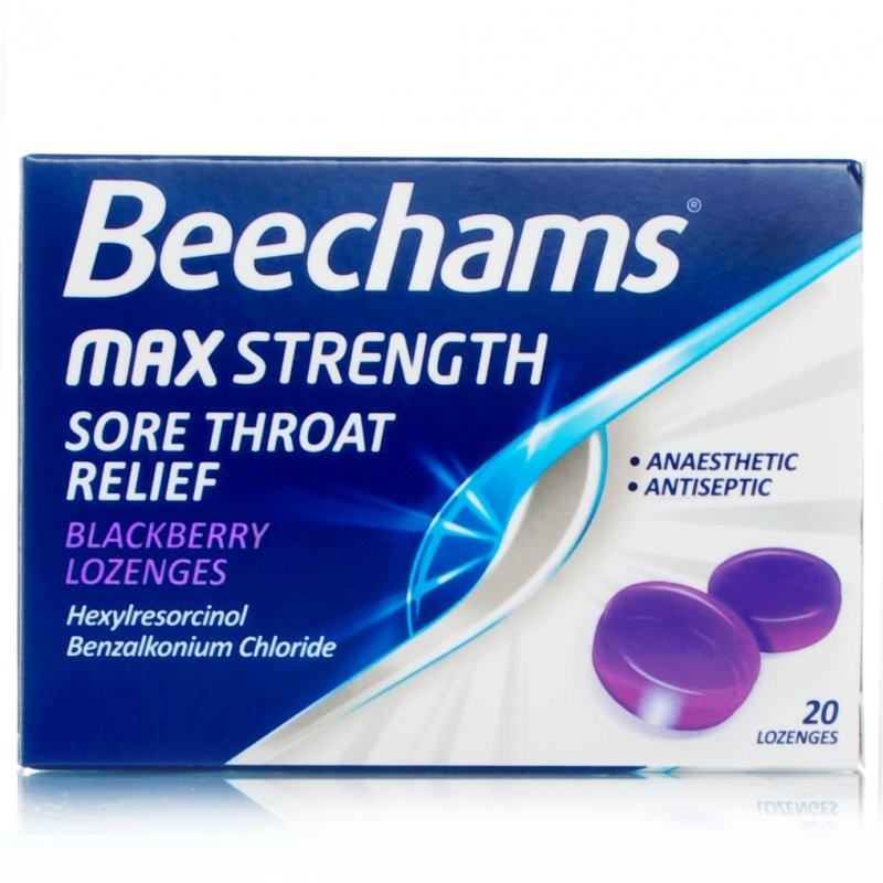 Beechams Max Strength Sore Throat Relief Blackberry Lozenges 20