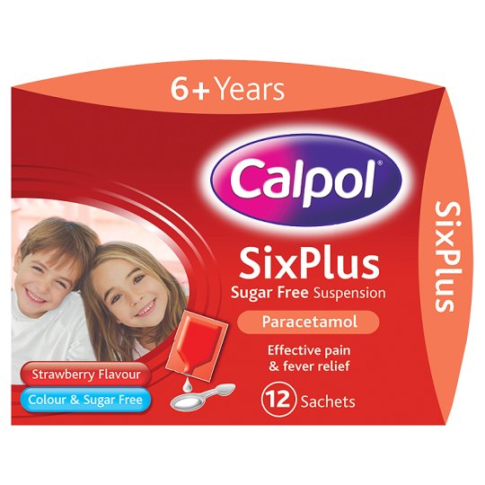 Calpol Six Plus Sugar Free Suspension Paracetamol - 12 x 5 ml