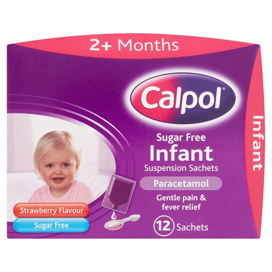 Calpol Sugar Free Infant Suspension - 12 x 5ml sachets