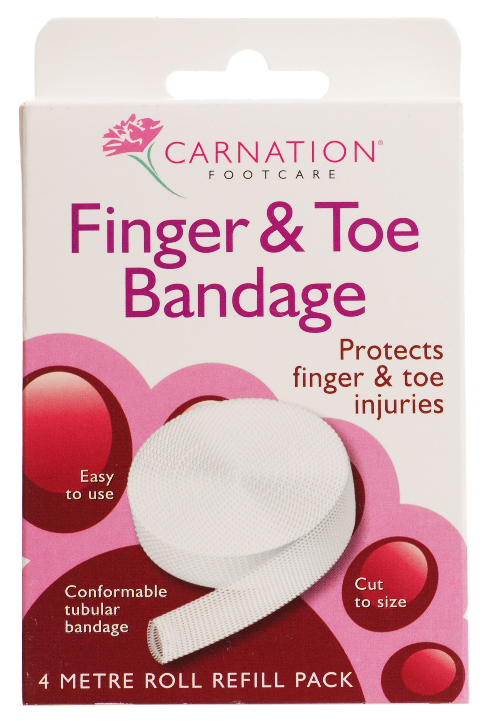 Carnation Finger & Toe Bandage  4 Meter Roll