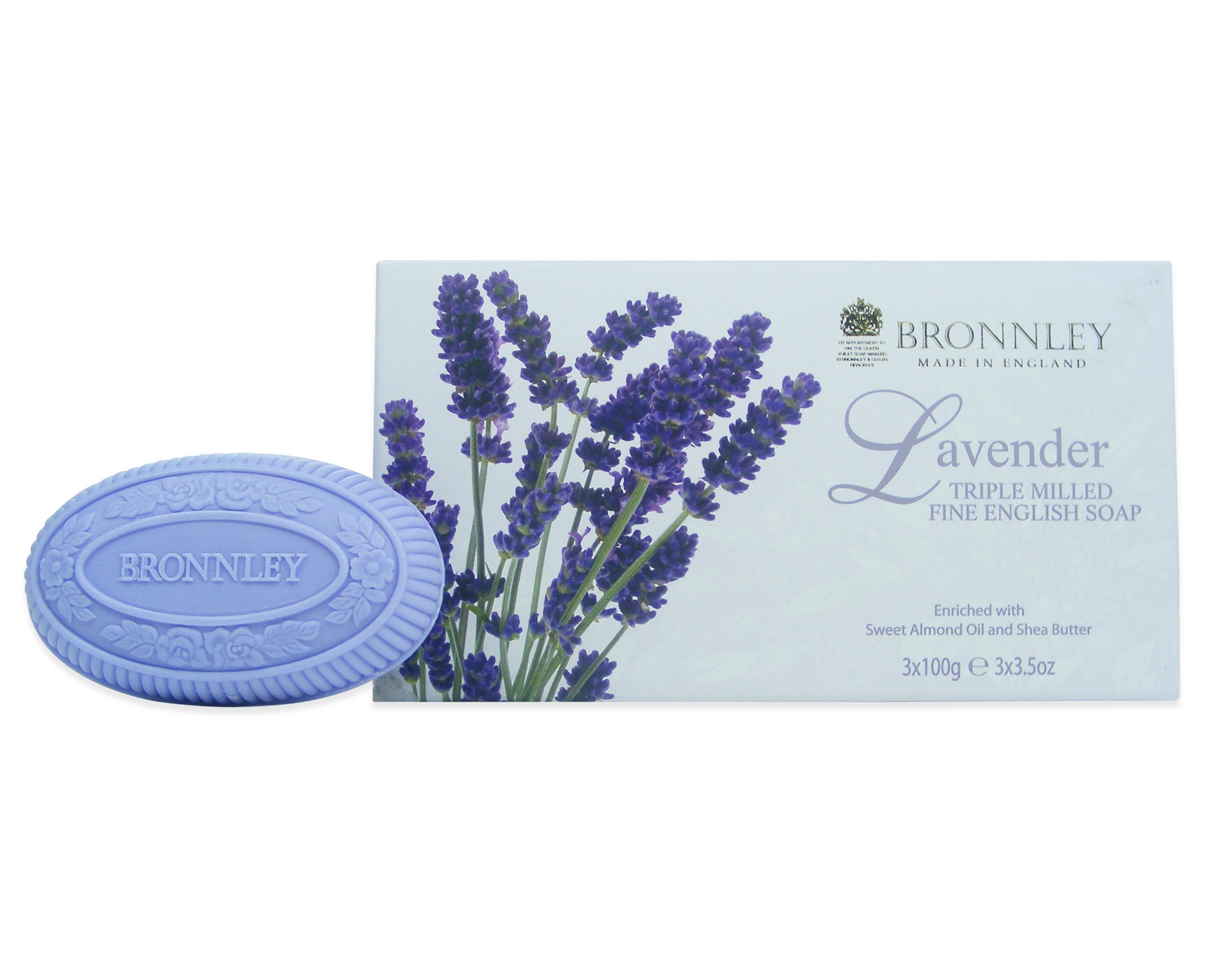 Bronnley Lavender Triple Milled Soap 3x100g - 3x100g