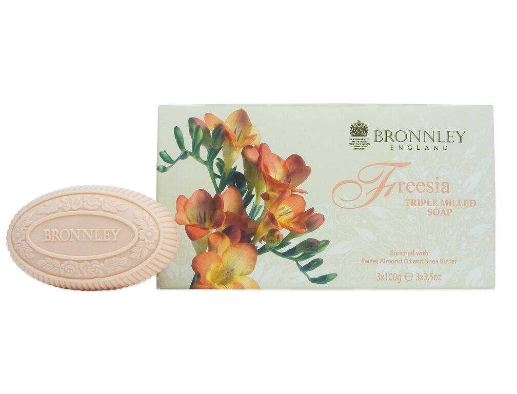 Bronnley Freesia Triple Milled Fine English Soap - 3 x 100g