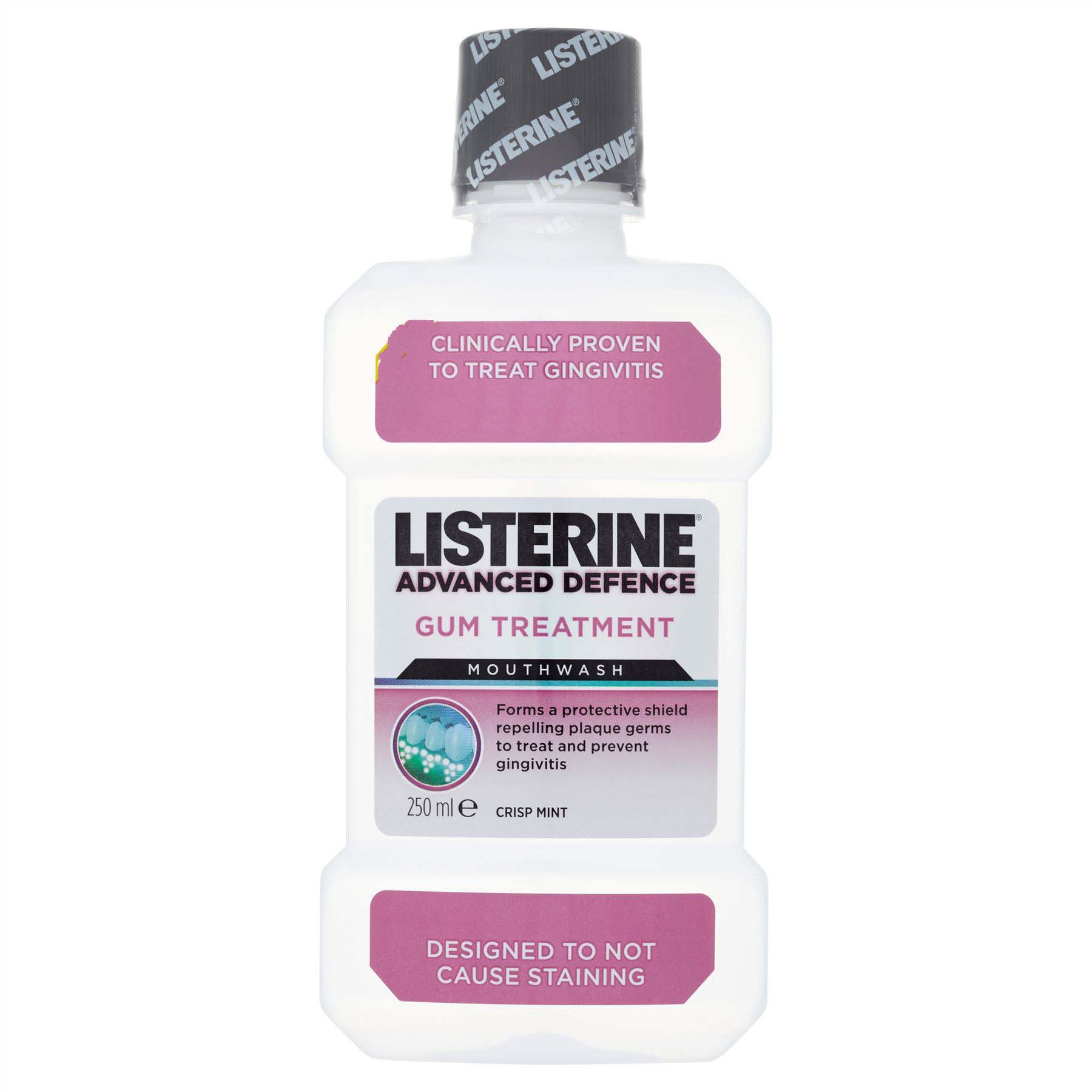 Listerine Advanced Defence Gum Treatment Mouthwash Crisp Mint 250ml
