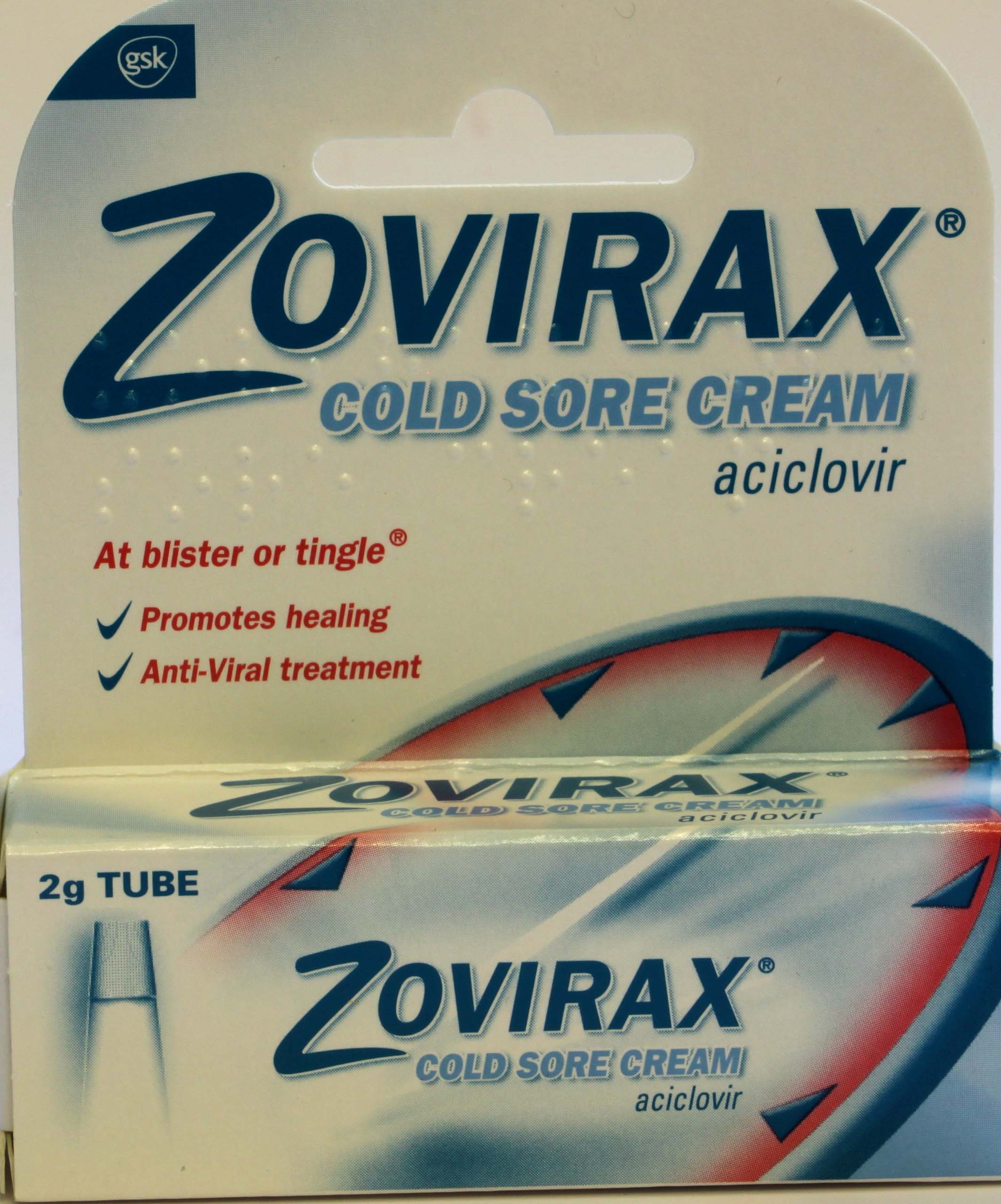 Zovirax Cold Sore Cream 2g Tube