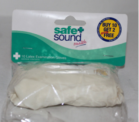Safe + Sound 10 Latex Examination Gloves - 10 gloves