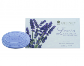 Bronnley Lavender Triple Milled Soap 3x100g - 3x100g