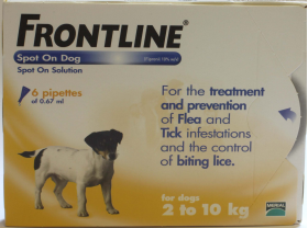 Frontline Spot On Dog Small Dog - 6 pipettes of 0.67ml